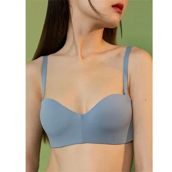

Strap Removable Brassiere Lingerie Solid Color Invisible Bras Female A/b Half Cup Demi Bra Sexy Women's Bralette Underwear