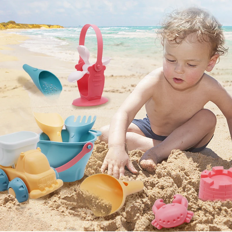 Beach Toys for Kids Gifts 5-17pcs Baby Beach Game Toys Children Sandbox Set Kit Summer Toys for Beach Play Sand Water Play Cart 4