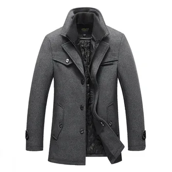 

Warm Parka 5XL Clothes Winter Coat Men New Fashion Double Collar Windproof Thicken Woolen Coats Mens Outwear Winter Jacket Thick