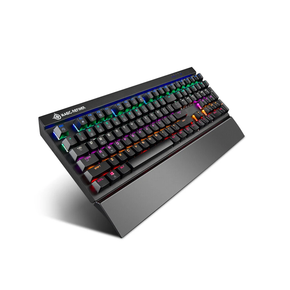 Magic Refiner MK15 игровая механическая клавиатура 108 клавишей N Key rolover Проводная клавиатура плавающие брелки 14 световых эффектов для ПК