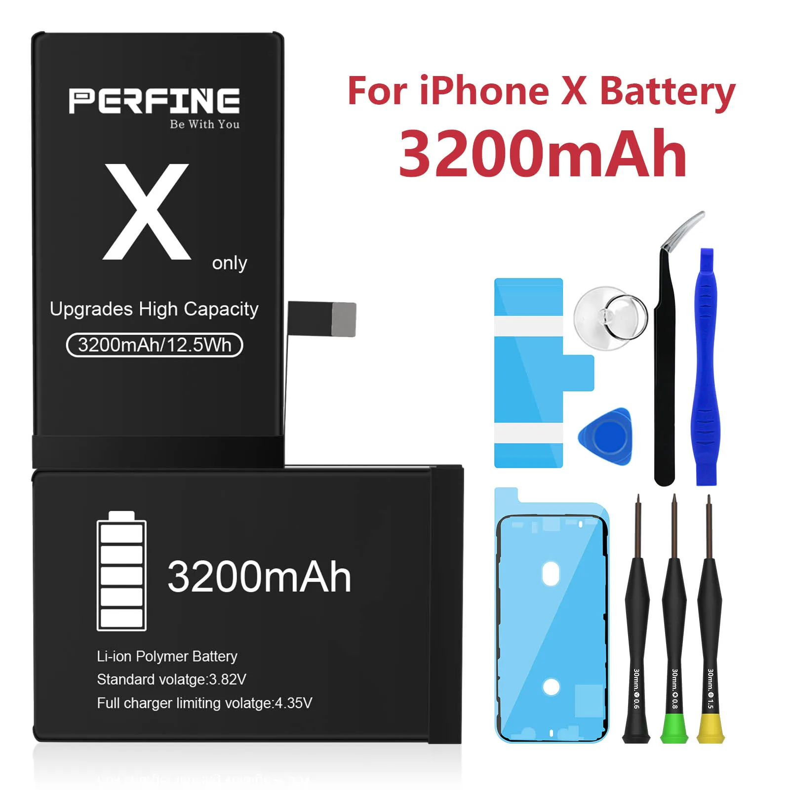 PerfineForiPhoneXBattery3200mAhHighCapacityReplacementLi