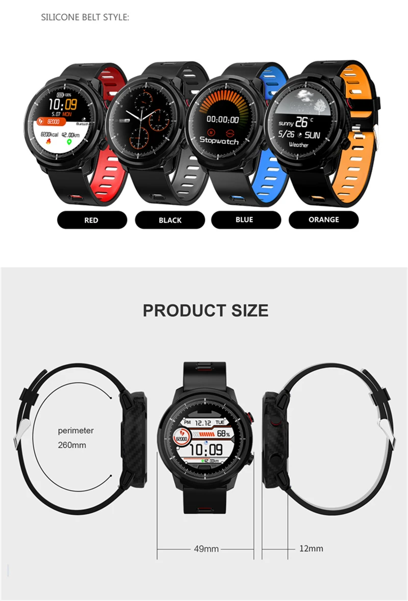 ESEED Smart watch men L5 plus L3 IP68 waterproof full touch screen long standby smartwatch Heart Rate Leather band watch