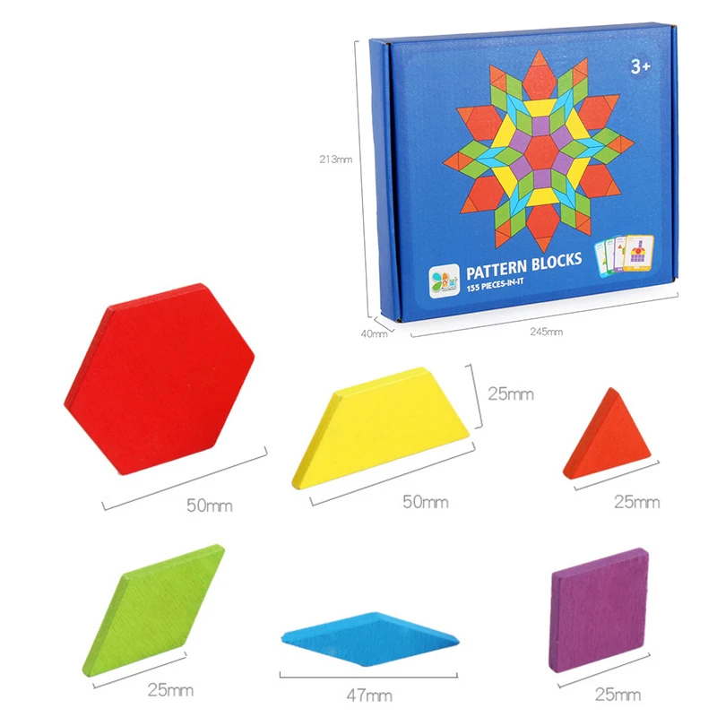 Wooden 3D Jigsaw Puzzle Tangram Montessori Educational Learning Toys Gifts Geometric Shape Puzzles Toy for Children Gifts