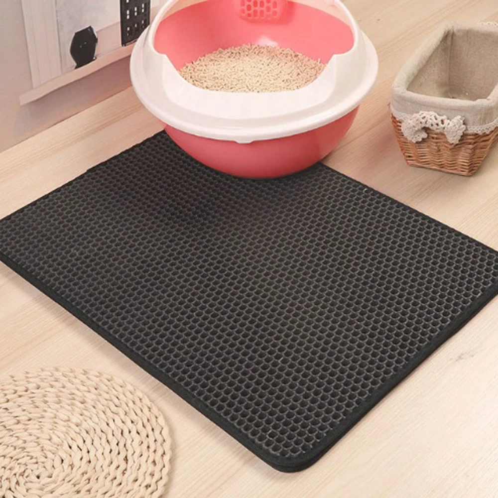 Hot New Comfortable Foldable Double-Layer Cat Litter Mat Heating Dog Bed Mat Pet Cat Rug Eva Foam Trapper Pad Washable Mat