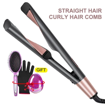 

﻿2 In 1 Hair Straightener Curler Curling IronTwisted Flat Irons Ceramic Styling Tools planchas de pelo profesional Dropshipping