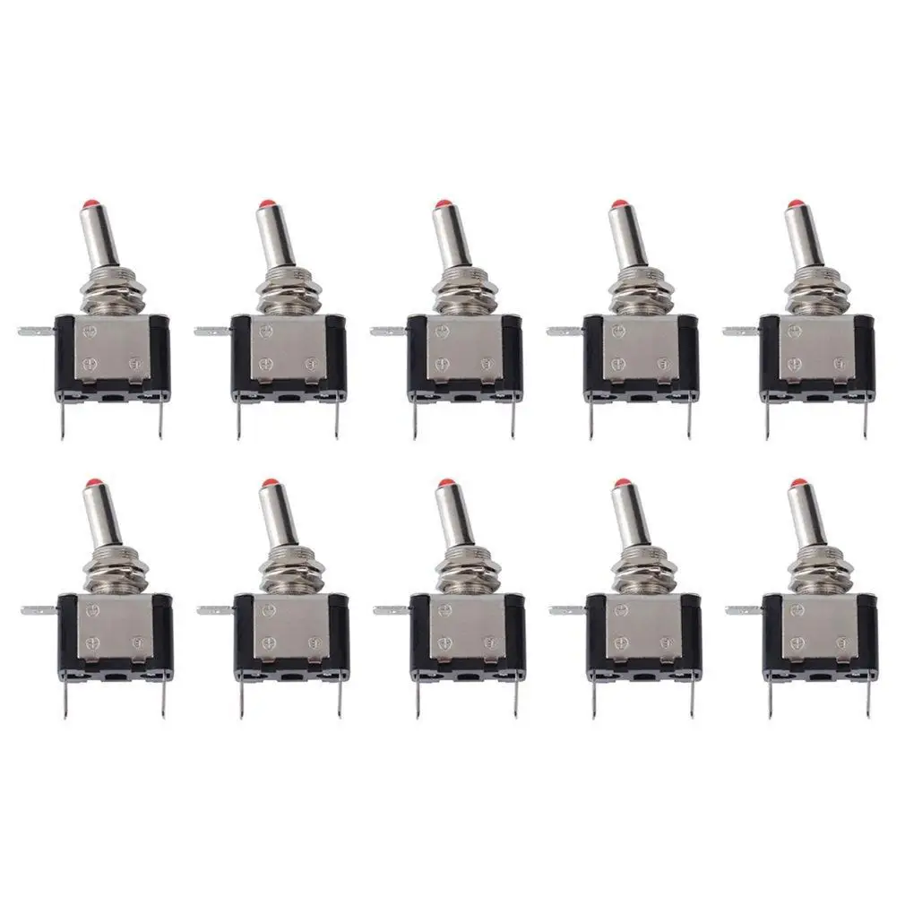 

10pcs Marine Boat Auto Car 12V 20A LED Flick Toggle Switch 2-Pin ON/OFF OM