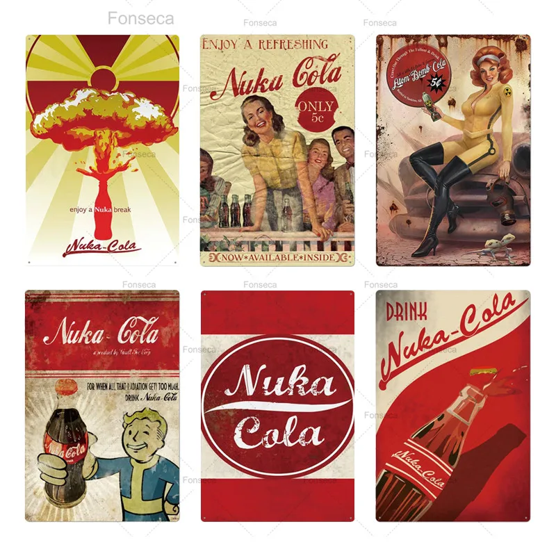 Металлический знак Nuka Cola винтажный металлический Настенный декор для бара паба