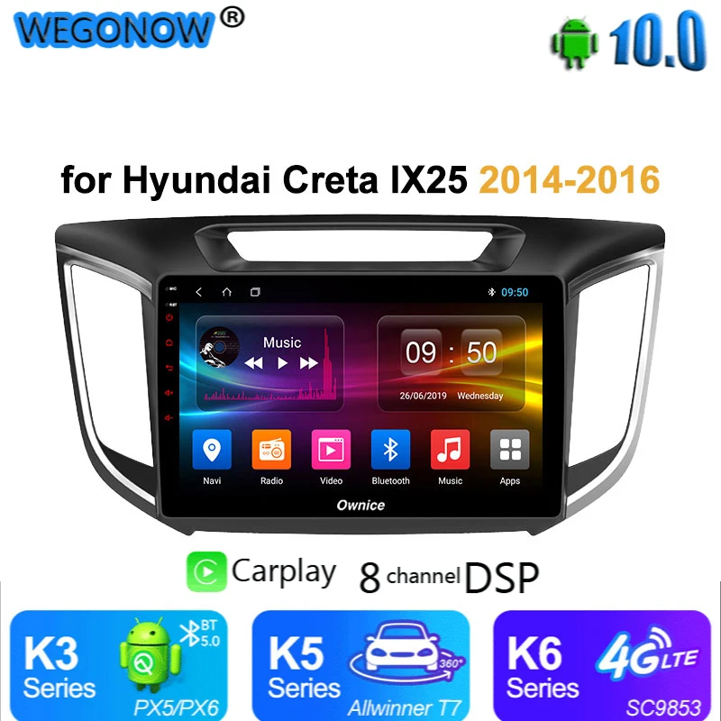 Ownice Android 10 2 DIN 360 Panorama Car Radio DVD Player GPS Navi carplay 4G LTE DSP SPDIF For HYUNDAI IX25 2014 2015 2016 | Автомобили и