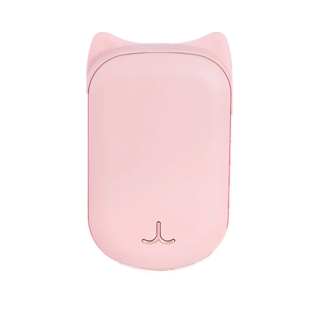 Pink 6000 мАч USB перезаряжаемая ручная грелка карманная двухсторонняя нагревательная Милая электрическая грелка для рук внешний аккумулятор для зарядки мобильных устройств - Цвет: Pink