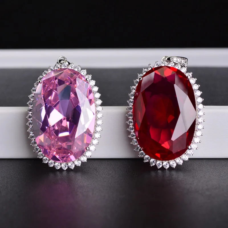 

S925 Sterling Silver Big AAAAA+ Zircon Crystal Pendants Necklace Women Fashion Luxury Jewelry Female Water Drop Pendants Girls