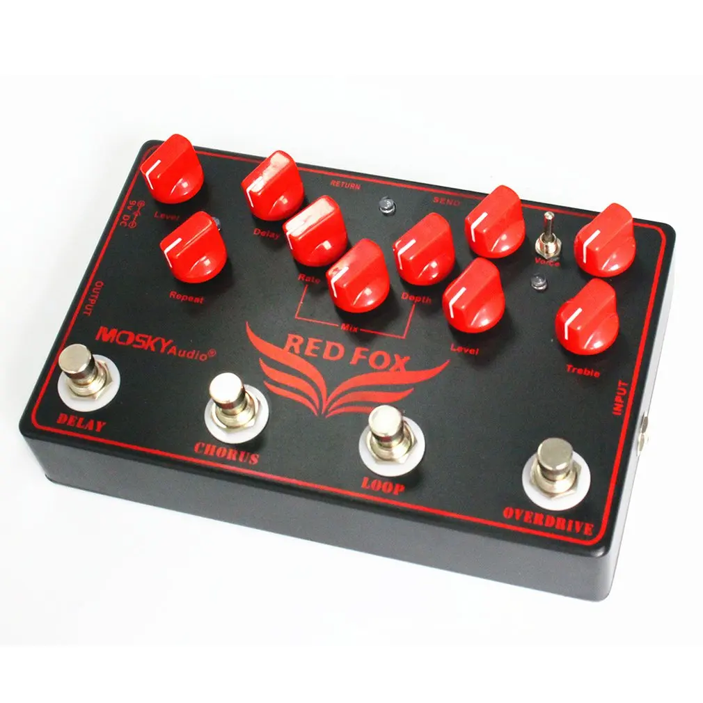 

MOSKY FOX 4 Effects Pedal in 1 Unit Guitar Effect Pedal Multi-Effect Pedal Full Alloy Shell Guitar Spare Parts