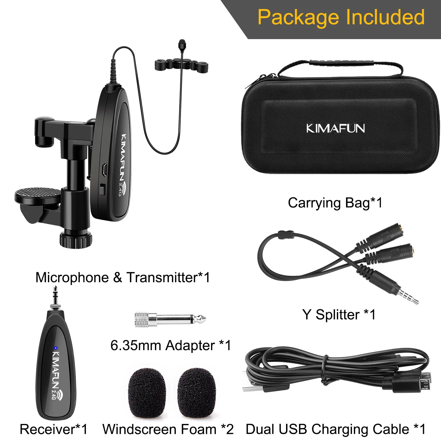 2.4G Professional Lapel Violin Condenser Microphone Music Instrument Microfone for Smartphone,Vlog Recording,Youtuber,PA Speaker