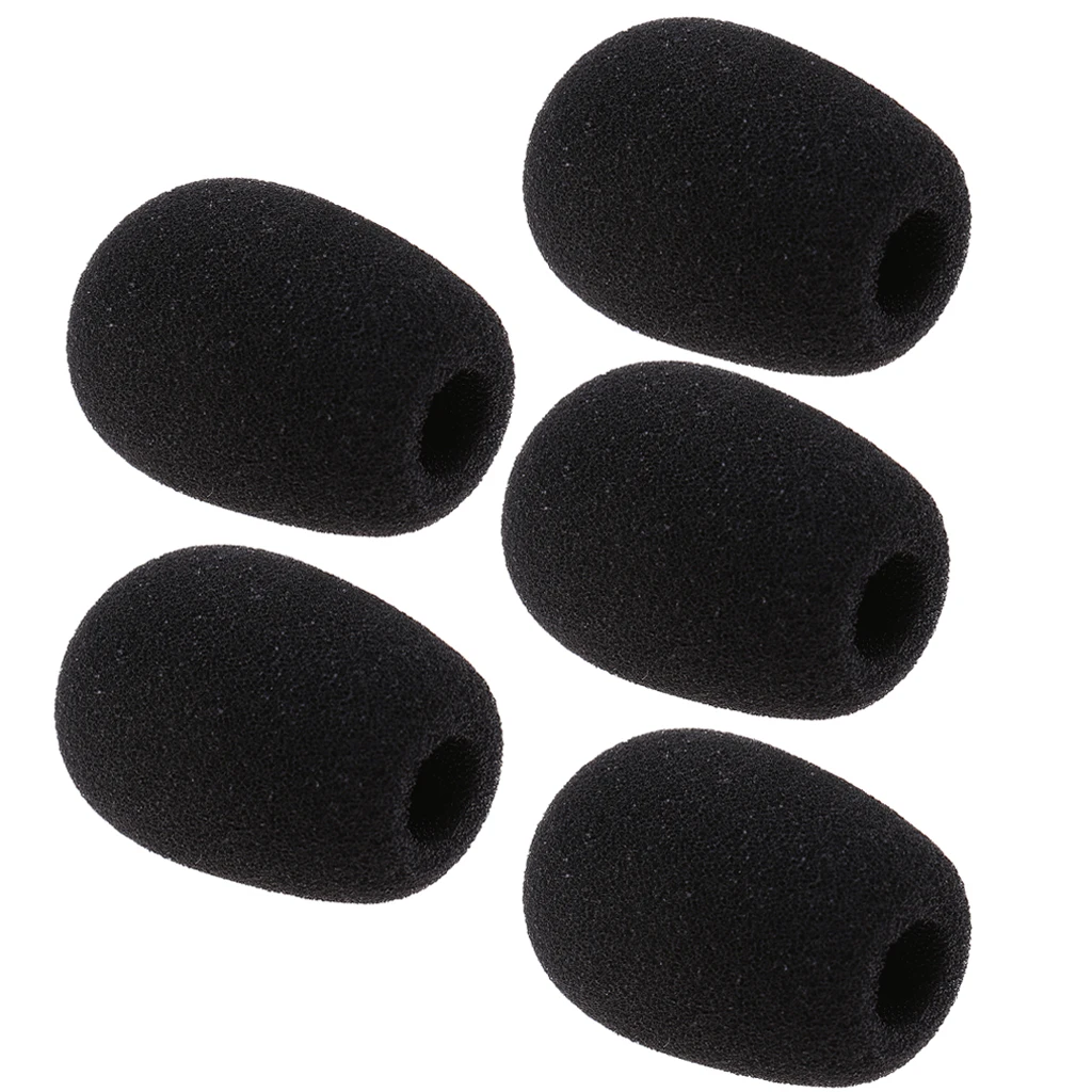 5 шт. 12-15 мм Диаметр микрофона ветрозащитные губки микрофонные накладки протектор(черный