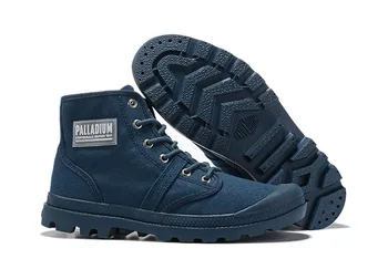

PALLADIUM Men 2020 new Medium Soldiers Sneakers Boots Leather Ankle Boots Spring Autumn Square Toe Lace Shoes Female Footwear