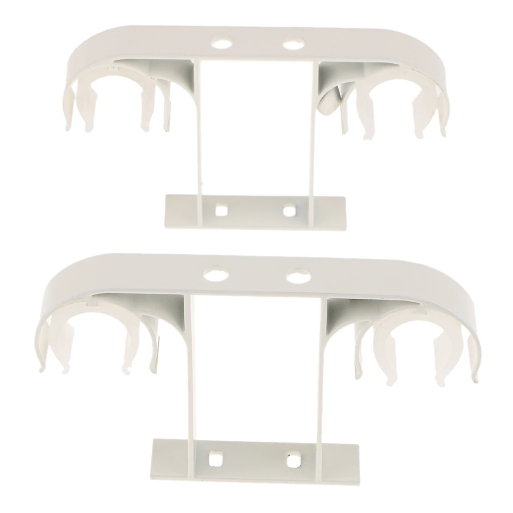 2 Piece Aluminum Alloy Double Curtain Rod Bracket Holder Ceiling Mounted