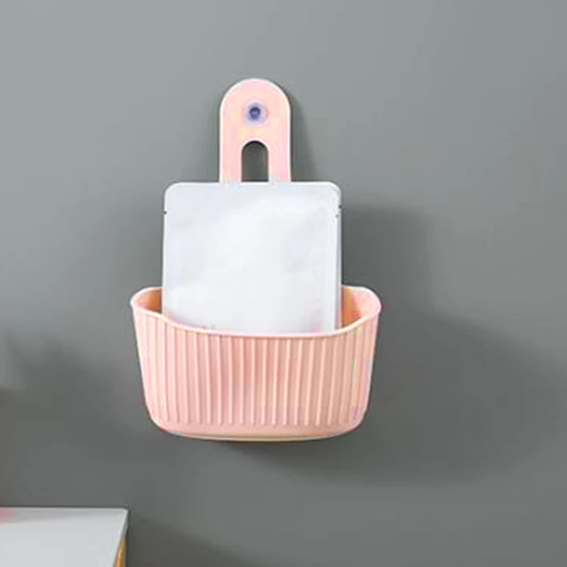 Kitchen Hanging Basket Sink Sponge Drain Holder Bathroom Storage Rack Organizer PVC 23*16cm basket strong suction
