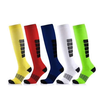

HUAYA Compression Unisex Sport Socks Men Women Nylon Running Stripe High Long Compress Outdoor Legs Pressure Stockings Socks