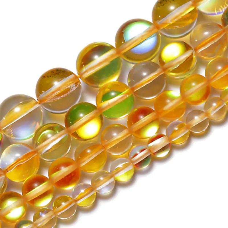 

Wholesale Transparent Yellow Austrian Crystal Stone Round Beads For Jewelry Making Pure Quartz Beads Diy accessories 6 8 10 12mm