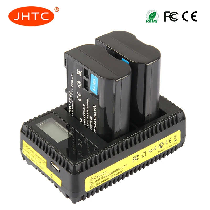 JHTC EN EL15 ENEL15 EL15A батарея или LCD двойное зарядное устройство USB для Nikon D850 D810 D800 D750 D7500