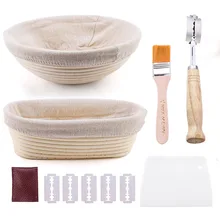 5 pçs cesta de pão conjunto pão cesta raspador de massa proofing cesta rattan para crescente fermentação pão cesta pan banneton