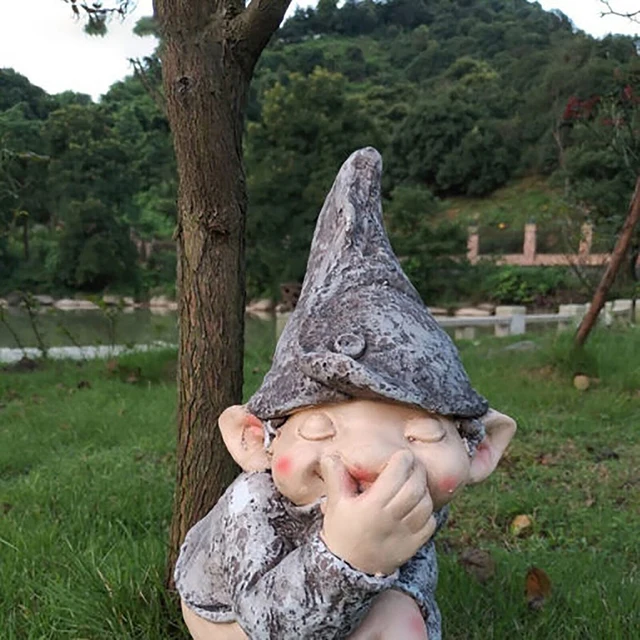 Kerti Szemtelen Elf Karakter Miniatűr Gnóm Vicces Gyanta Figurák Villa Otthoni Udvar Törpe Szobor Dekorációs Kellékek Kézműves - Image 2