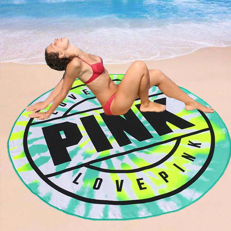 Microfiber Round Beach Towel Beach Mat European and American Style Print Beach Towel Portable Swimming Towel Bath Travel Towels