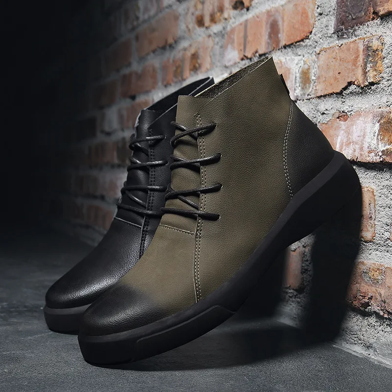 

Autumn And Winter New Style Martin Boots Men's Warm MEN'S Leather Shoes Retro Chelsea Leather Boot Casual Men's Boots Large Size