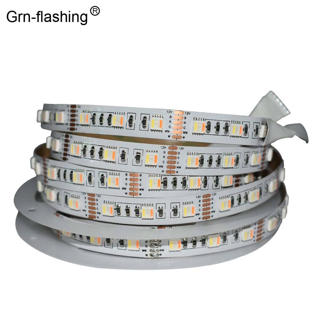 #cheap NEW SMD5050 RGBCW WW 5 In 1 LED strip DC12v 24v powered dream Flexible LED strip no waterproof for indoor decoration lights