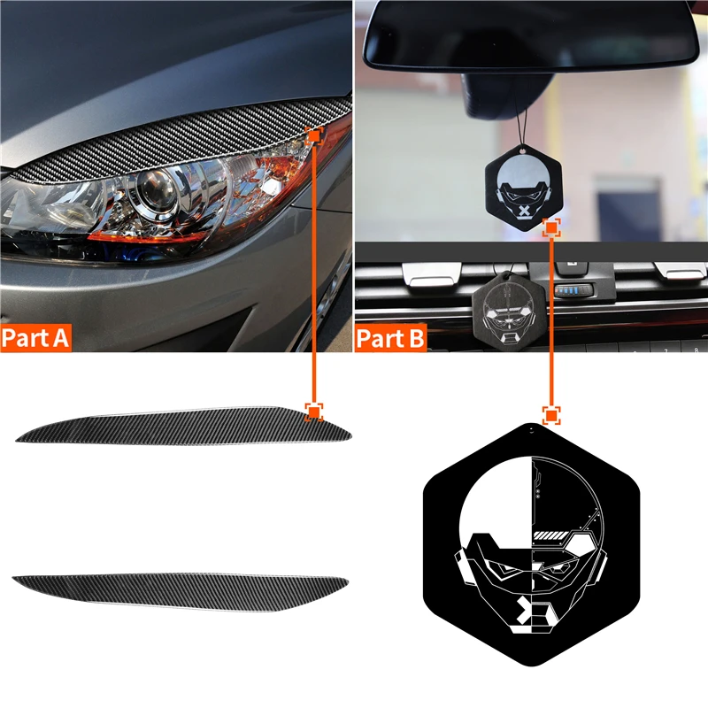 

For Mazda 3 Mazda3 JDM 2010-2013 1 Pair Car Headlamp Eyebrow Decoration Sticker Soft Carbon Fiber Eyelids Protection Cover Trim