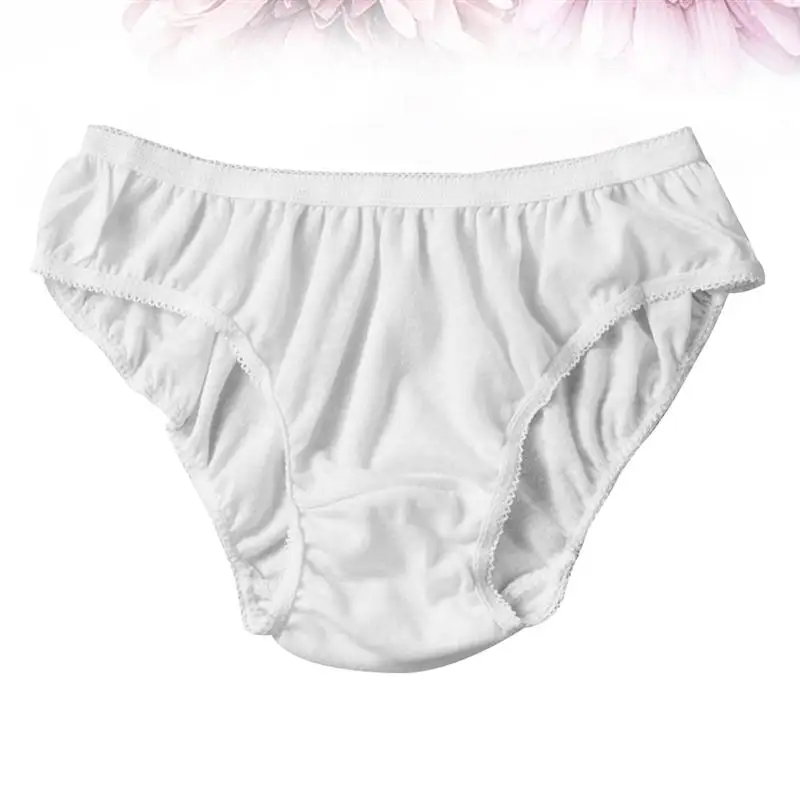 5pcs Travel Disposable Underwear Breathable Printing Cotton Underwear Panties Briefs for Travel Menstrual Period Daily Use