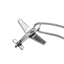 Нержавеющая сталь солдат 3D самолет дизайн для мужчин Подвеска "самолет" длинное ожерелье забавные изысканные уникальные ювелирные изделия для женщин подарок чокер