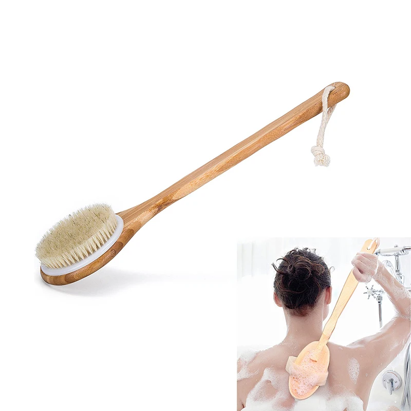Long Handle Bath Brush Body Brush Skin Massager Bathroom Body  Scrubber Cleaning Brushes Massage Back Rubbing for Shower