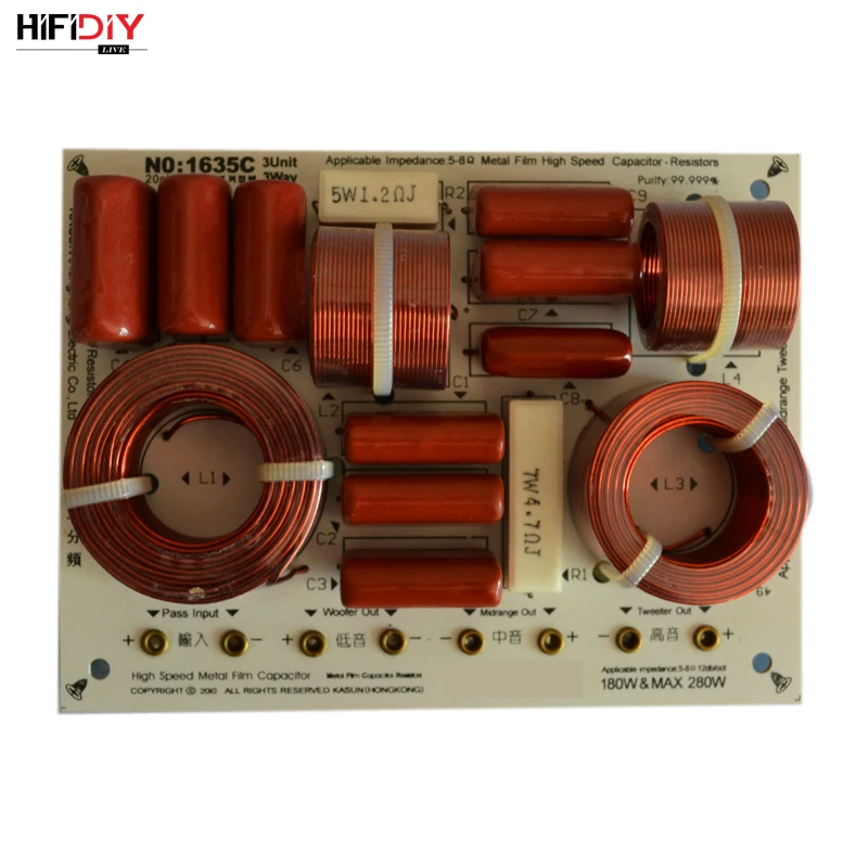 HIFIDIY LIVE 1635 3 полосный динамик (твитер + Средний бас) Hi Fi s аудио кроссовер с