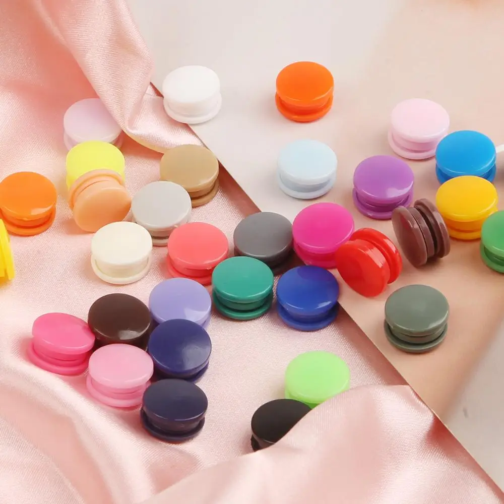 20 Sets of T5 12mm Round Plastic Snap Button Fasteners for Garments, Baby Clothes, and Quilts