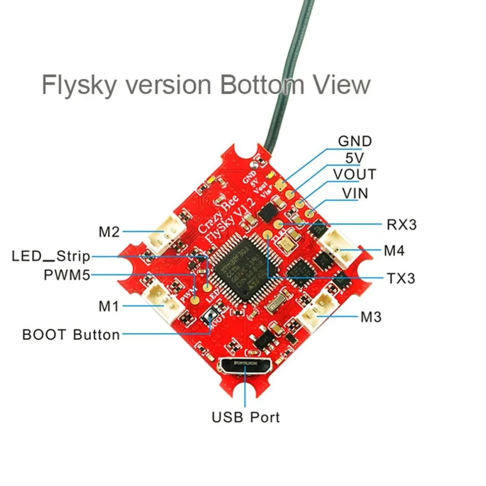 

Crazybee tiny betaflight F3 flight controller with Flysky receiver/Blheli_S ESC/OSD/current meter for RC Whoop Racing Drone