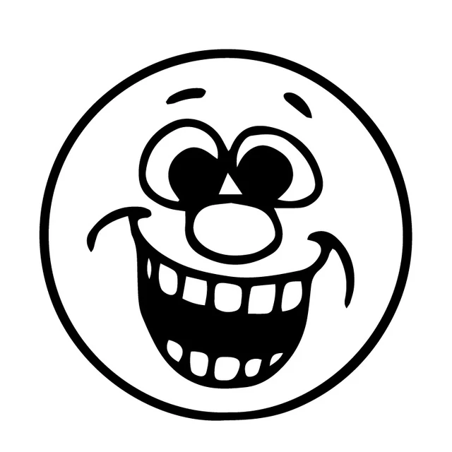 Yjzt 15 7x15 6cm Laughing Face Bumper Decoraiton Car Sticker Cartoon Vinyl Decals C25 1015 Car Stickers Aliexpress