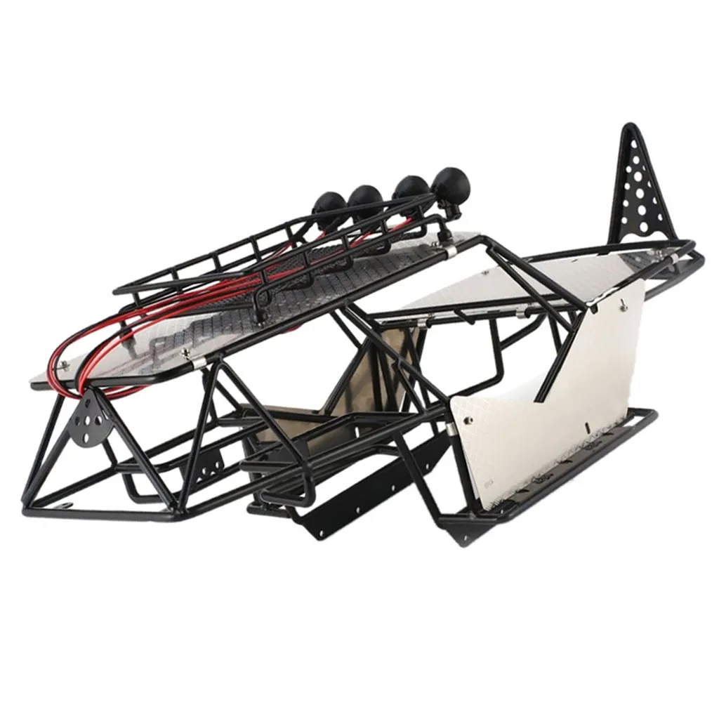 Рама для рулонной клетки шасси с рейкой и листами для 1/10 Axial Wraith AX90018 90020 RC грузовик черный, 440 мм