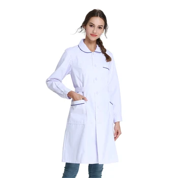 

White Coat Korean White Coat Beauty Parlor Work Clothes Long Sleeve Doctor Clothes Pharmacy Woman Nurse Clothes