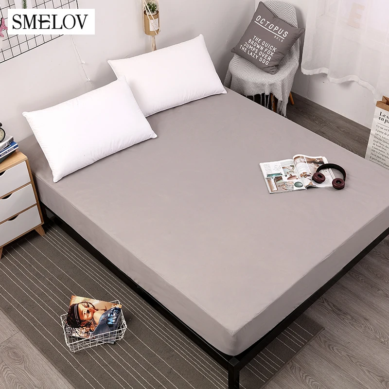 

Solid elastic Bed Mattress Cover Waterproof Mattress Protector Pad covers double queen king size bed Mattress cover bedspreads