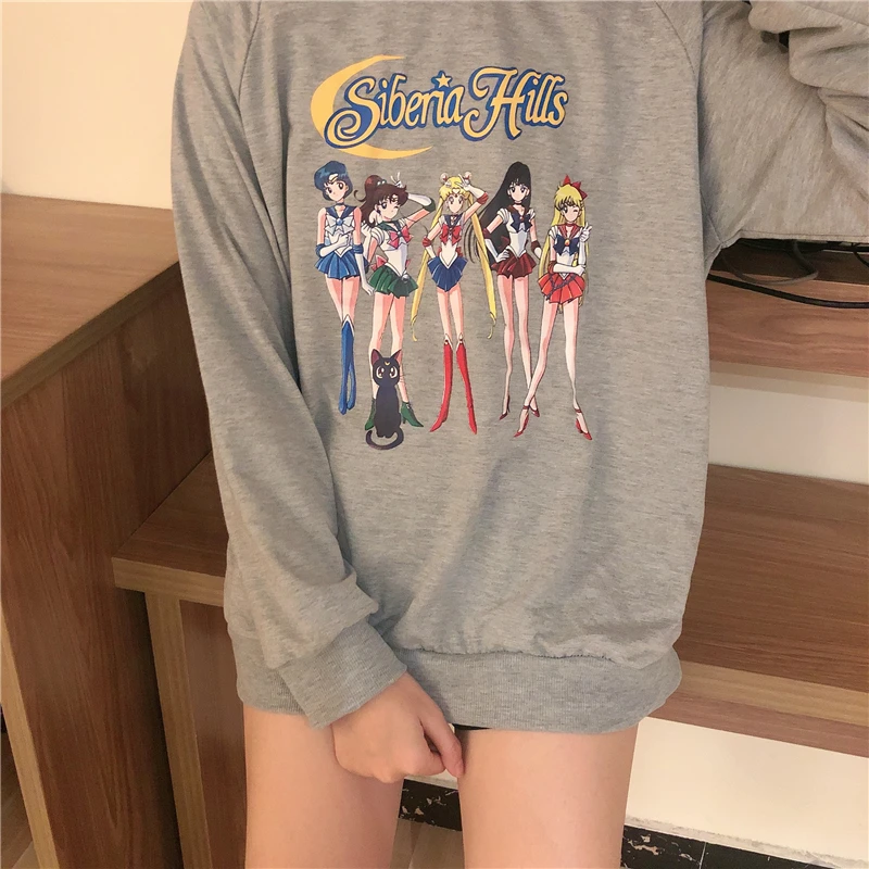 Woman Clothes Korean Style Harajuku Streetwear Sailor Moon Women Casual White Tops