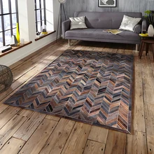 Большой размер Роскошная воловья кожа меховая нашивка рабочий ковер, американский стиль коровья кожа чекер украшение для гостиной ковер, ковер для виллы