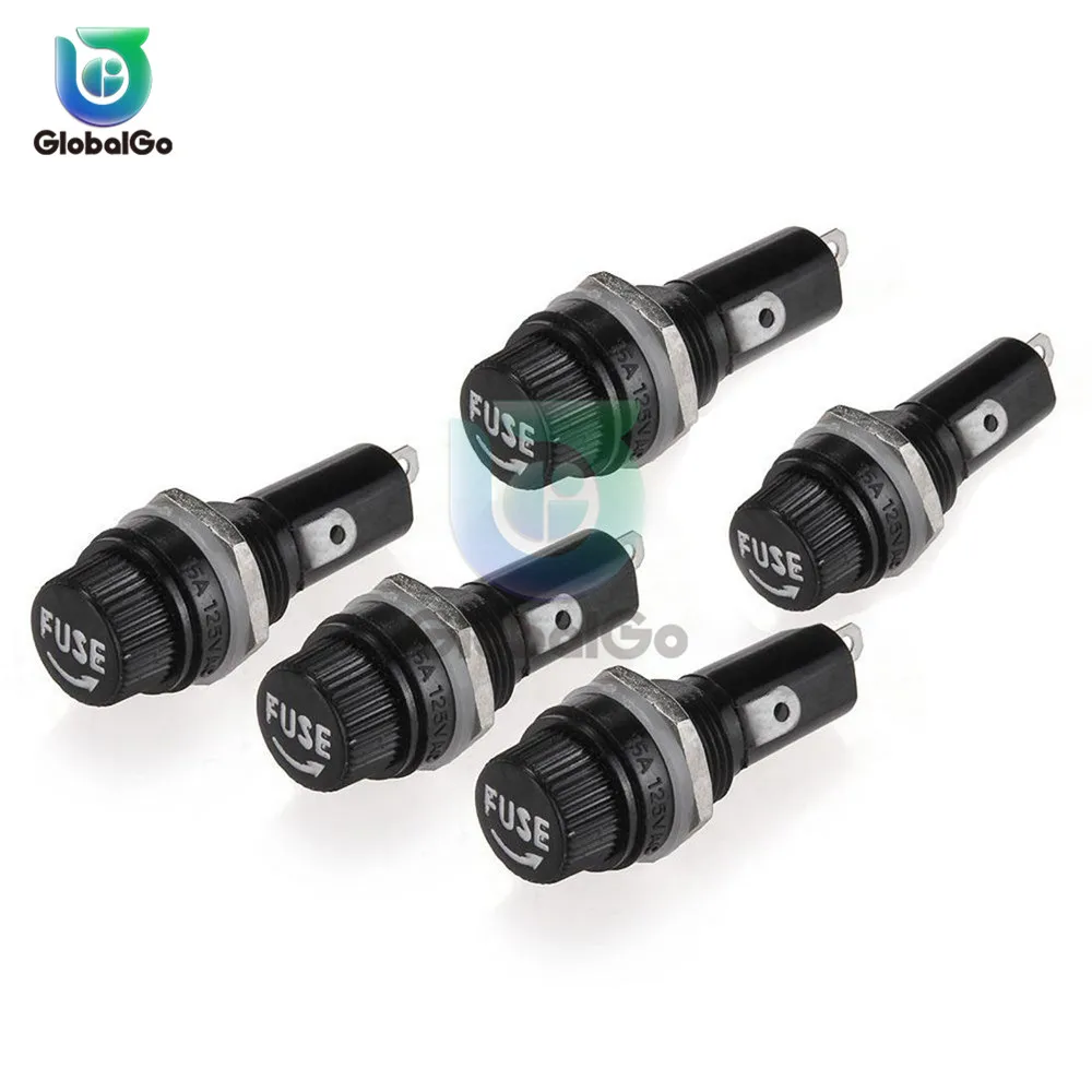 

10pcs/Lot 5x20mm Fuse Holders Insurance Tube Socket Fuse Holder for 5x20mm Insurance Panel Mount Fuse Holder