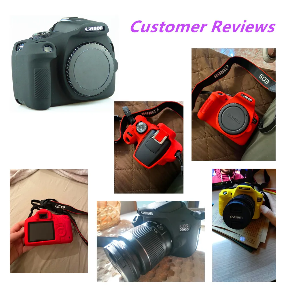 Силиконовый кожаный чехол для брони защитный Canon EOS 1500D 2000D Rebel T7 Kiss X90 цифровая