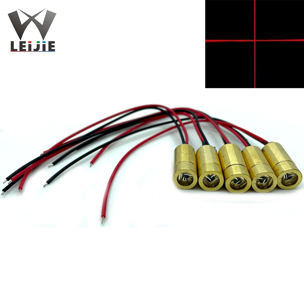 5Pcs 5V 650Nm 5Mw 9Mm Cross Line Dot 9*21Mm Mini Rosso Industriale Individuare La Testa Laser Modulo Ld Modulo Laser Posizionamento Medico