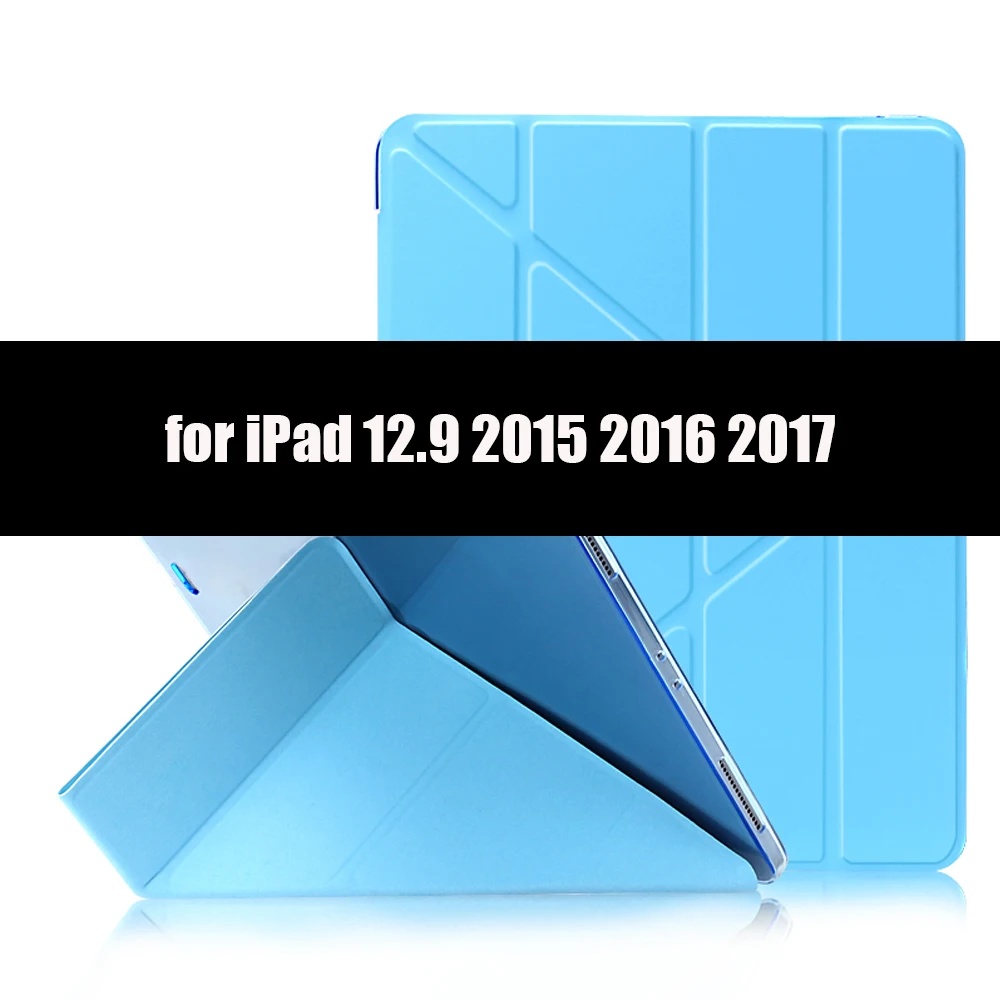 Чехол для iPad Pro 12,9, умный чехол, Магнитный чехол из искусственной кожи+ Мягкий ТПУ чехол-книжка для iPad Pro 12,9 - Цвет: Blue-1