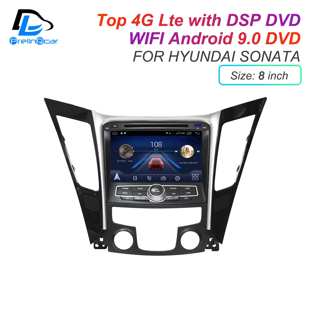 Мультимедийный DVD-плеер DSP 4G Lte на Android 9 0 для hyundai sonata 8 / 2011 2015 года автомобильный