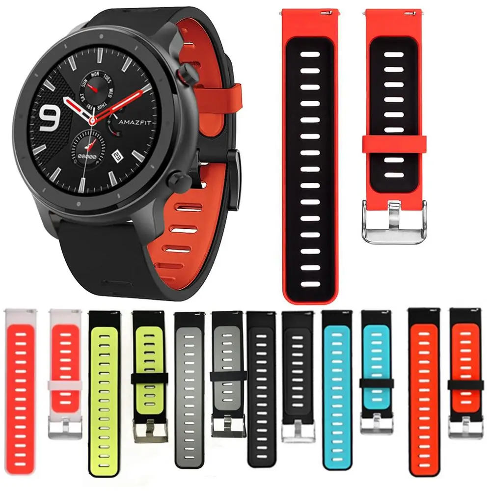 Sport watch strap for Huami Amazfit GTR 47mm Global Version Smart silicon bracelet 22mm wristband 47 | Наручные часы
