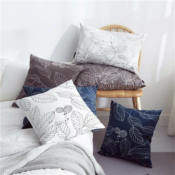 

Lulang Leaf Print Pillowcase, Solid Color Cushion Cover 18x18, Sofa/office/car Waist Pillow Backrest, Home Decorative Pillowcase