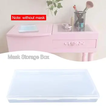 

Face Mask Storage Box Transparent Plastic Stationery Case Dustproof Hardware Accessories Container for Home Office