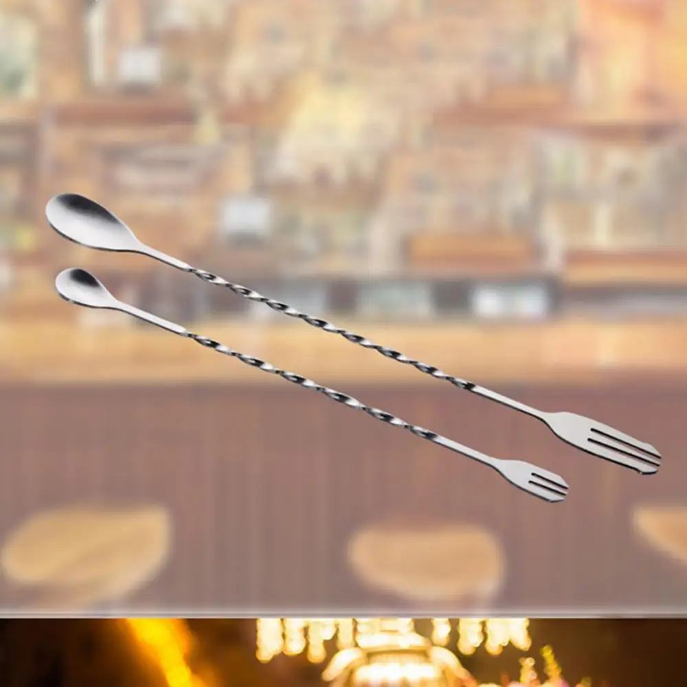 Spoon Double-ended Spiral Cocktail Coffee Stirring Stainless Steel Long Handle Spoon Bar Tools Coffee Accessories